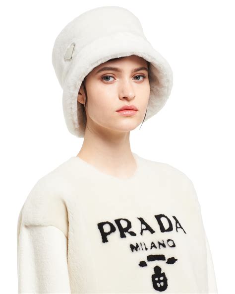 prada bucket hat shearling|Prada Bucket Hats & Hats for Women .